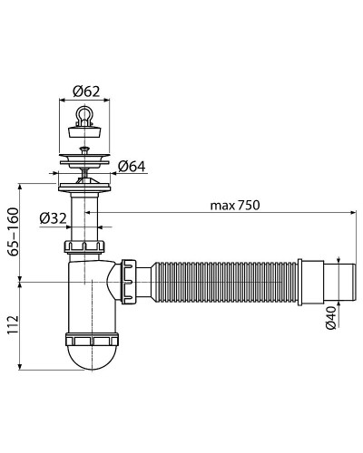 Сифон для раковины Koller Pool R40CF Белый