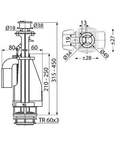 Сливная арматура Koller Pool SMUP2 Хром