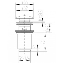 Донный клапан ZorG Antic AZR 2 BR  click-clack Бронза