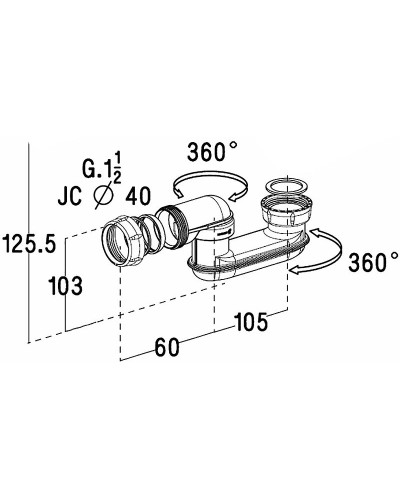 Сифон для ванны Jacob Delafon E75307-NF Белый