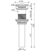 Донный клапан Ceramica Nova CN2000CH click-clack Хром