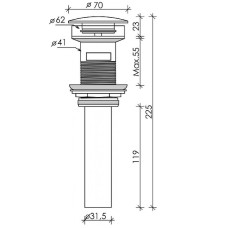 Донный клапан Ceramica Nova CN2000CHx click-clack Хром