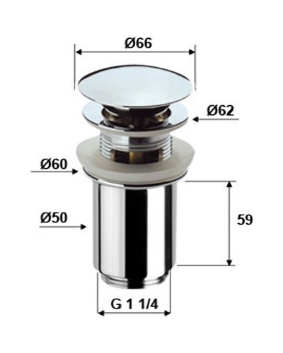 Донный клапан Remer 905CC114 click-clack Хром