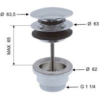 Донный клапан Remer 905CCR114 click-clack Хром