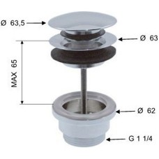 Донный клапан Remer 905CCR114 click-clack Хром