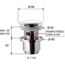 Донный клапан Remer 905CC2114 click-clack Хром