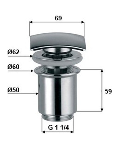 Донный клапан Remer 905SCC114 click-clack Хром