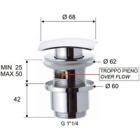 Донный клапан Remer 905SCC2114 click-clack Хром