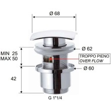 Донный клапан Remer 905SCC2114 click-clack Хром