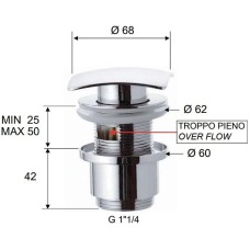 Донный клапан Remer 905SCC2114 click-clack Хром