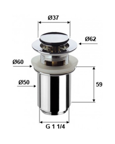 Донный клапан Remer 906CC114 Хром