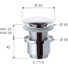 Донный клапан Remer 904CC2114 click-clack Хром