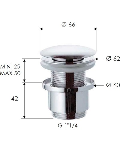 Донный клапан Remer 904CC2114 click-clack Хром