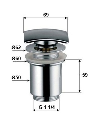 Донный клапан Remer 904SCC114 click-clack Хром