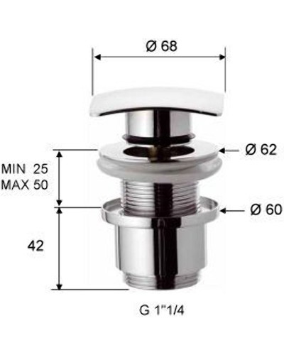 Донный клапан Remer 904SCC2114 click-clack Хром