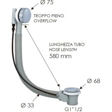 Слив-перелив Remer 96P автомат Хром