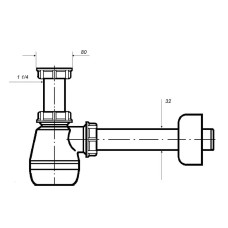 Сифон для раковины Hatria Specials YXZ801 Хром