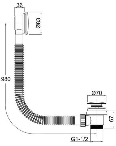 Слив-перелив Allen Brau Priority 5.31027-BN click-clack Никель брашированный
