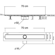 Душевой лоток Vincea Optima-S 70 SAY.603.70.S.U под плитку