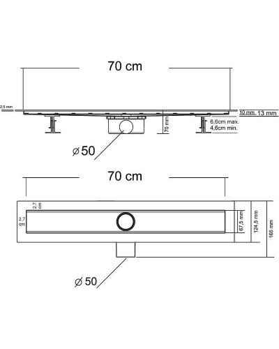 Душевой лоток Vincea Optima-S 70 SAY.603.70.S.U под плитку