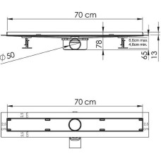 Душевой лоток Vincea Almira-S 70 SAY.602.70.S.U под плитку