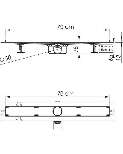 Душевой лоток Vincea Almira-S 70 SAY.602.70.S.U под плитку