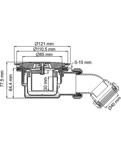 Сифон для душевого поддона WasserKRAFT D210 Хром