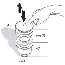 Донный клапан Migliore Ricambi 17953 click-clack Хром