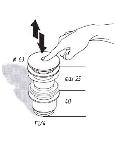 Донный клапан Migliore Ricambi 17953 click-clack Хром