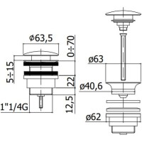 Донный клапан Paffoni ZSCA050BO click-clack Белый матовый