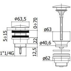 Донный клапан Paffoni ZSCA050BO click-clack Белый матовый