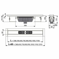 Душевой лоток Alcaplast APZ1006S-750 без решетки