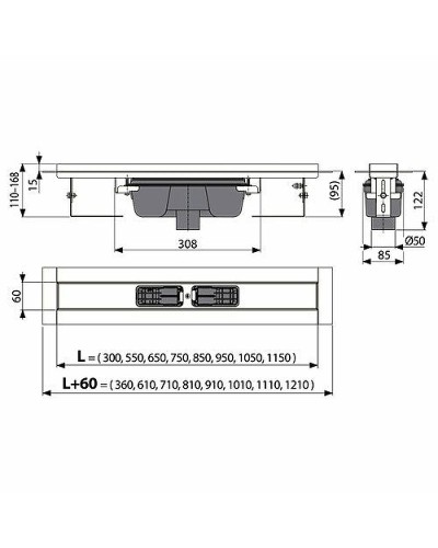Душевой лоток Alcaplast APZ1006S-750 без решетки