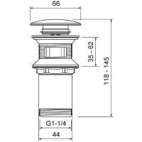 Донный клапан Timo 8011/18 click-clack Черное золото