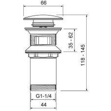 Донный клапан Timo 8011/18 click-clack Черное золото