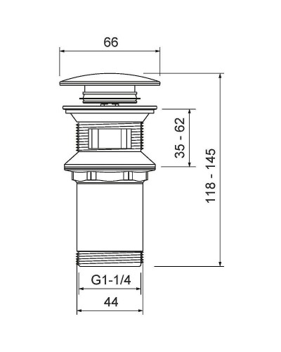 Донный клапан Timo 8011/18 click-clack Черное золото