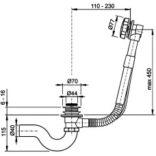 Слив-перелив Timo 8004/03 click-clack Черный