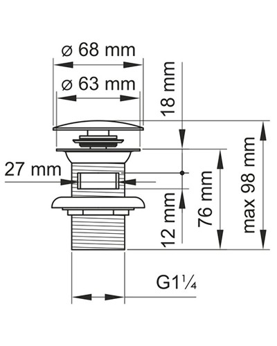 Донный клапан WasserKRAFT A046 click-clack Светлая бронза