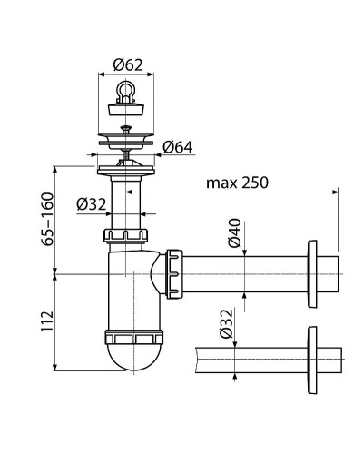 Сифон для раковины Koller Pool R40LC Белый