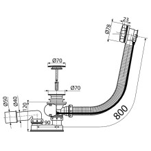 Слив-перелив Koller Pool B70CPMA80 полуавтомат Хром