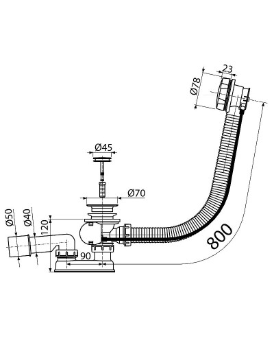 Слив-перелив Koller Pool B70CMMA80 полуавтомат Хром
