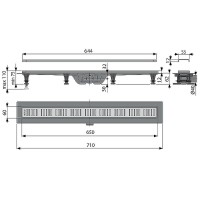 Душевой лоток Koller Pool G10-650 с решеткой Хром матовый