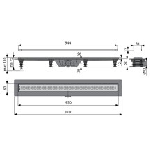 Душевой лоток Koller Pool G9-950 с решеткой Хром матовый