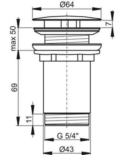 Донный клапан Ravak X01762 Черный матовый