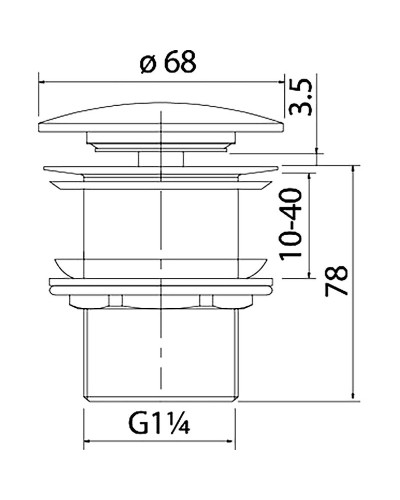 Донный клапан Iddis Optima Home OPHBM00i88 click-clack Черный матовый