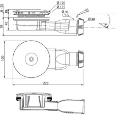 Сифон для душевого поддона Radaway Turboflow Slim R400W Хром с сухим затвором
