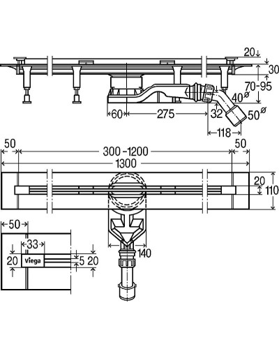 Душевой лоток Viega Advantix Vario 721671 Хром