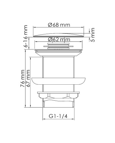 Донный клапан WasserKRAFT A244 Click-Clack Хром
