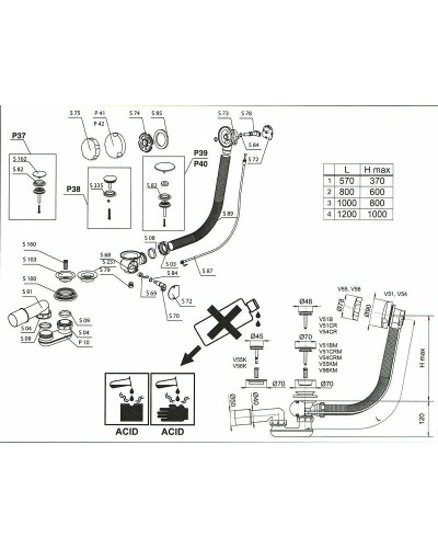 Слив-перелив Relisan Vega V55К Гл000006592 полуавтомат Хром
