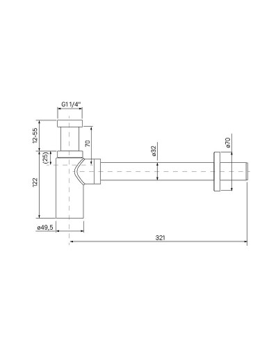 Сифон для раковины Iddis Optima Home OPTBL00i84 Черный матовый